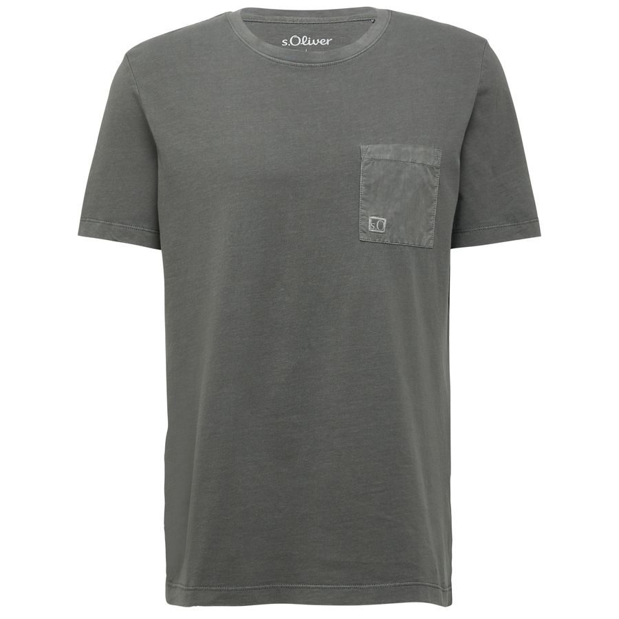 s.Oliver Übergrößen T-Shirt Brusttasche grau used