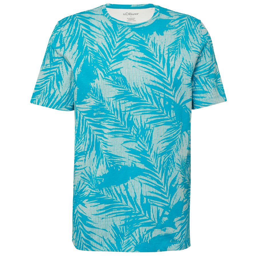 s.Oliver XXL T-Shirt Print türkis-weiß floral