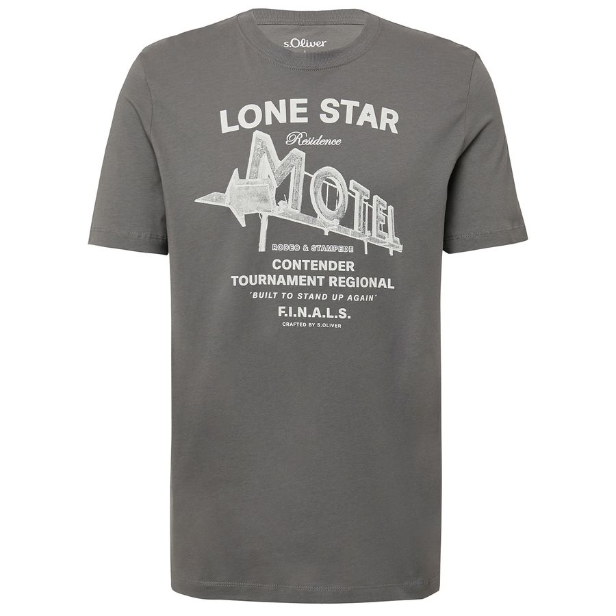 s.Oliver XXL T-Shirt Frontprint Lone Star grau