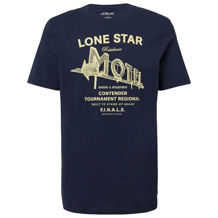s.Oliver XXL T-Shirt Frontprint Lone Star navy