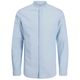 Jack&Jones XXL Langarmhemd Leinen blau Stehkragen