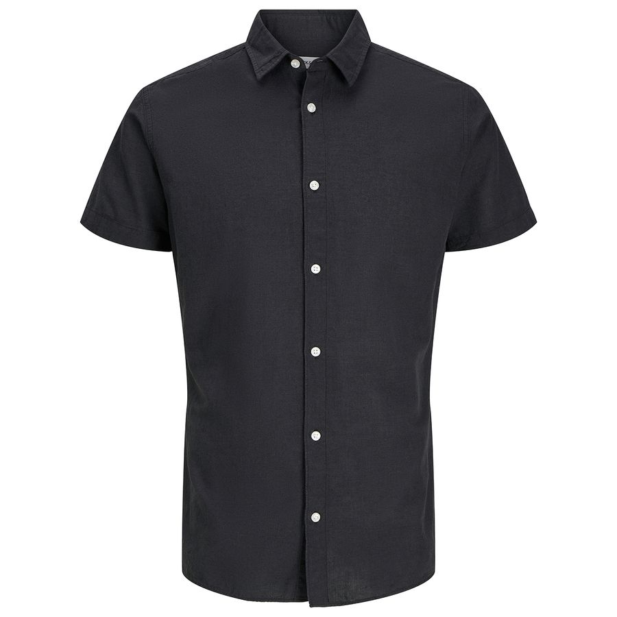 Jack&Jones Kurzarmhemd XXL schwarz Leinen JJEBREEZE