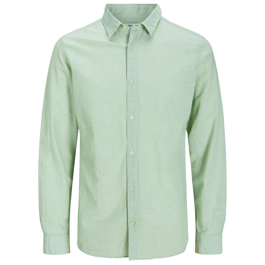 Jack&Jones XXL JJEBREEZE Langarmhemd Leinen salbei
