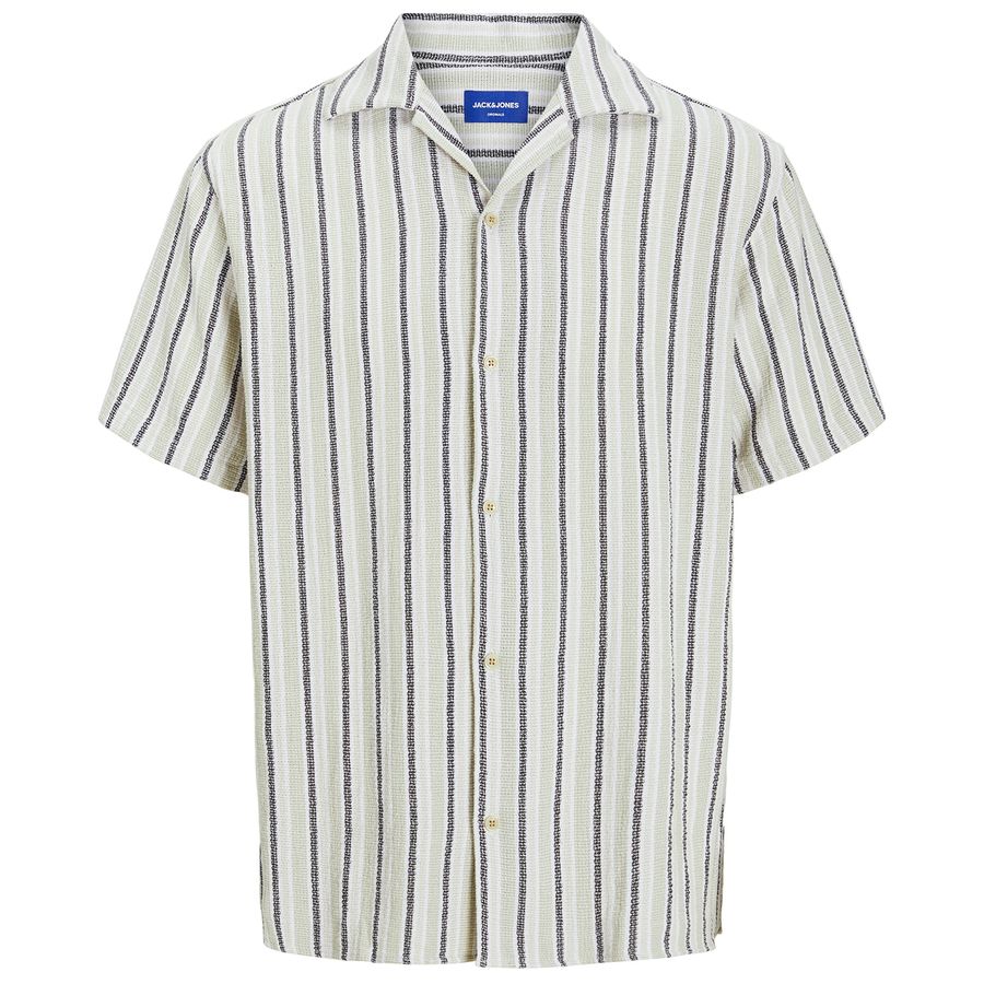 Jack&Jones Kurzarmhemd XXL gestreift beige-schwarz
