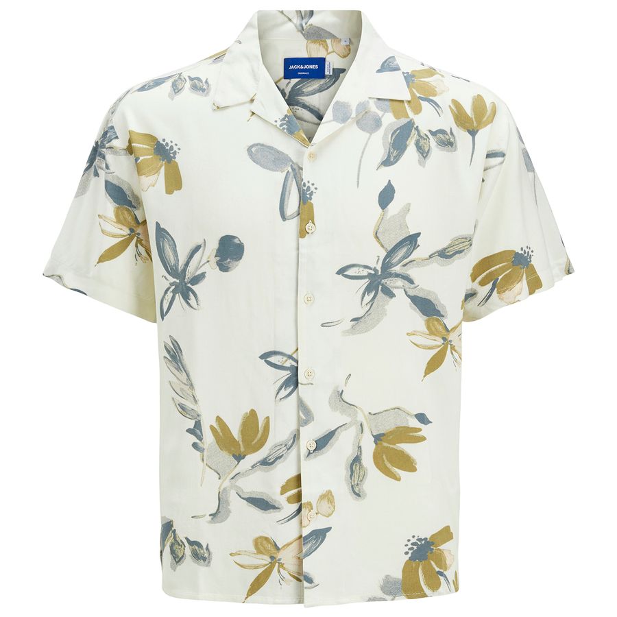Jack&Jones Kurzarmhemd XXL offwhite-oliv JORLUKE