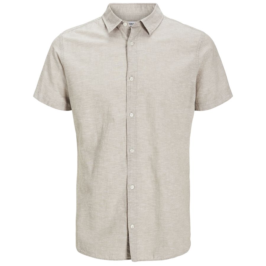 Jack&Jones Kurzarmhemd XXL beige Leinen JJEBREEZE