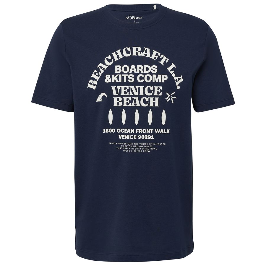 s.Oliver Übergrößen T-Shirt dunkelblau Frontdruck