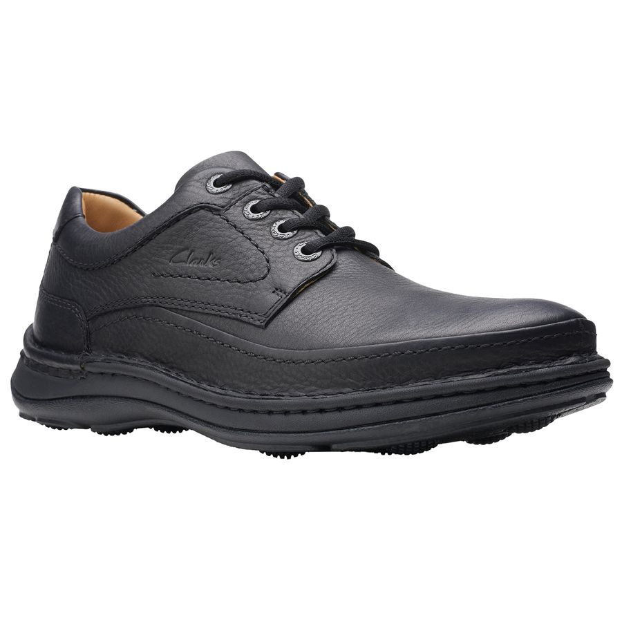 Clarks Leder Schnürschuh Nature Three schwarz