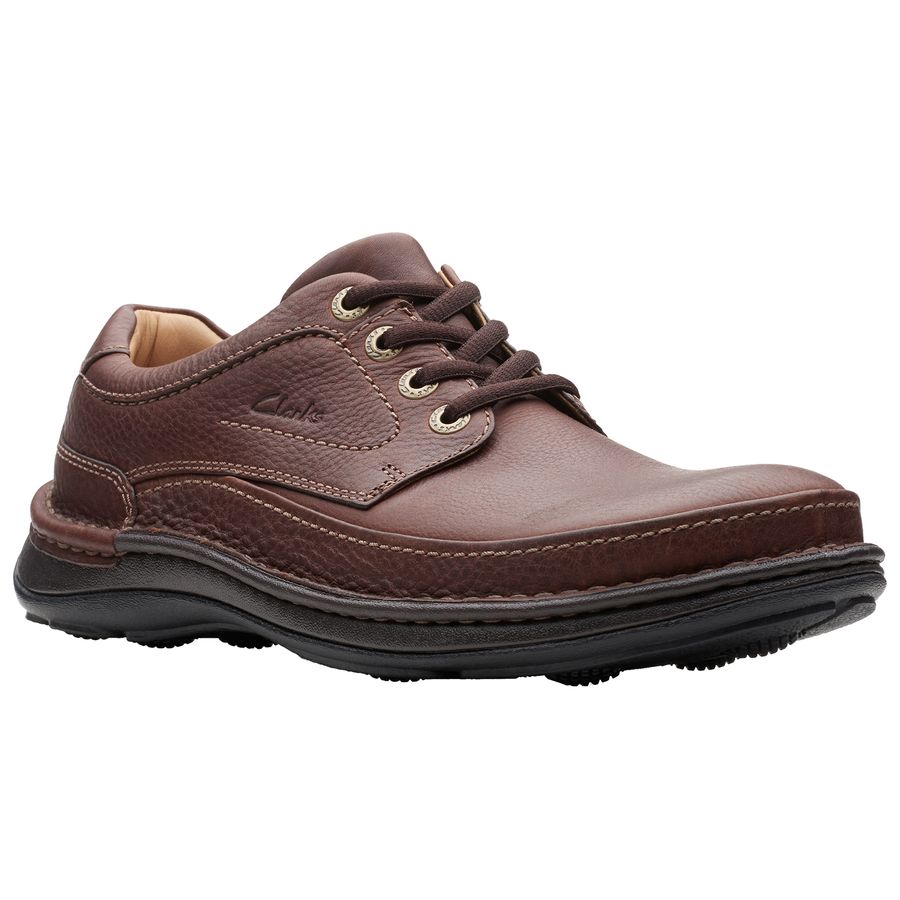 Clarks Schnürschuh Leder Nature Three mahagonibraun