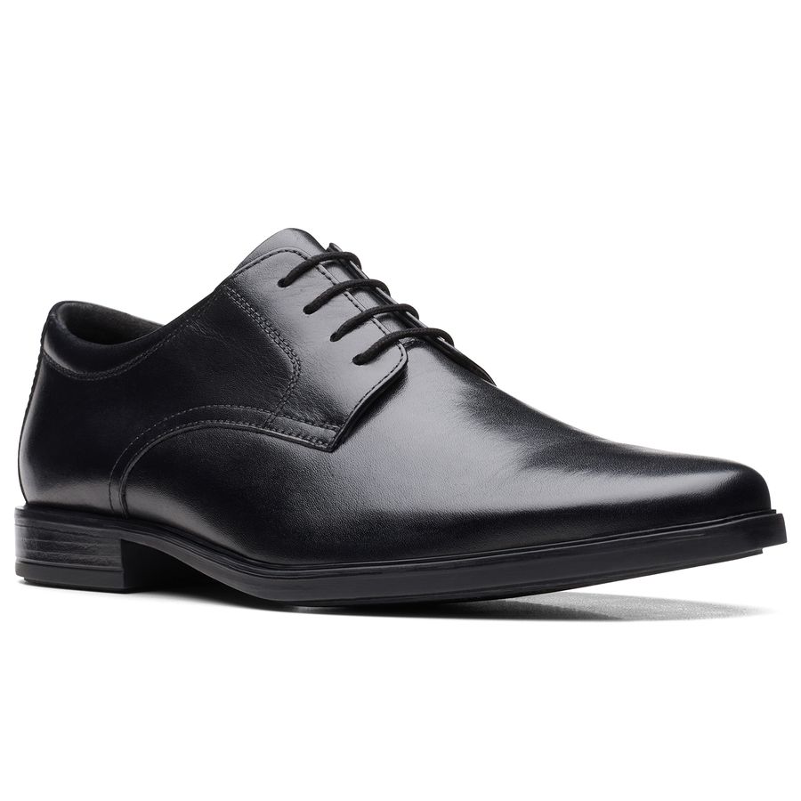 Clarks eleganter Leder-Schuh Howard Walk schwarz