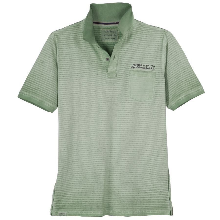 Redfield Übergrößen Poloshirt salbeigrün gestreift