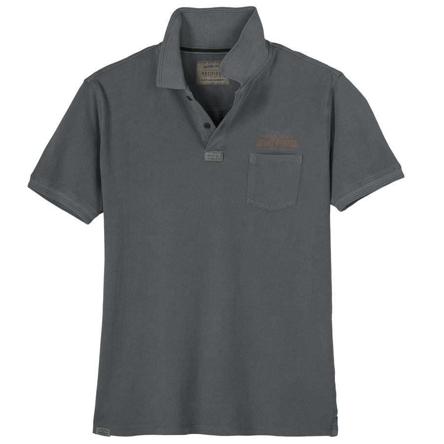 Redfield Übergrößen anthrazit used Poloshirt Print