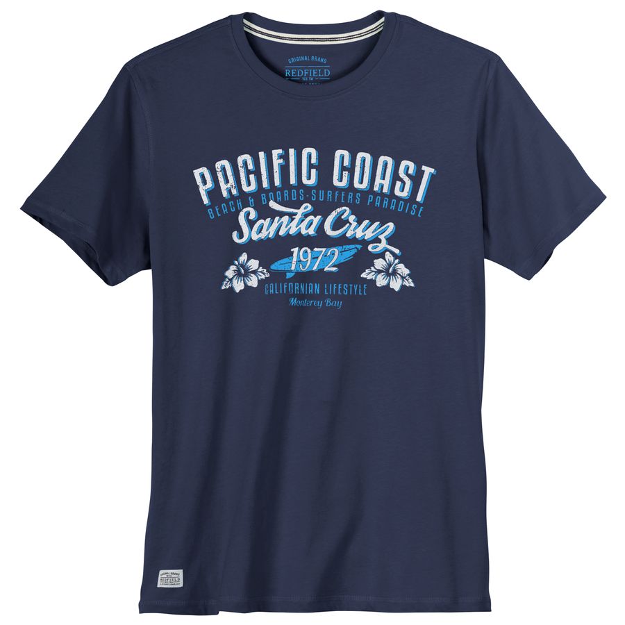 Redfield Übergrößen T-Shirt Print Pacific denimblau