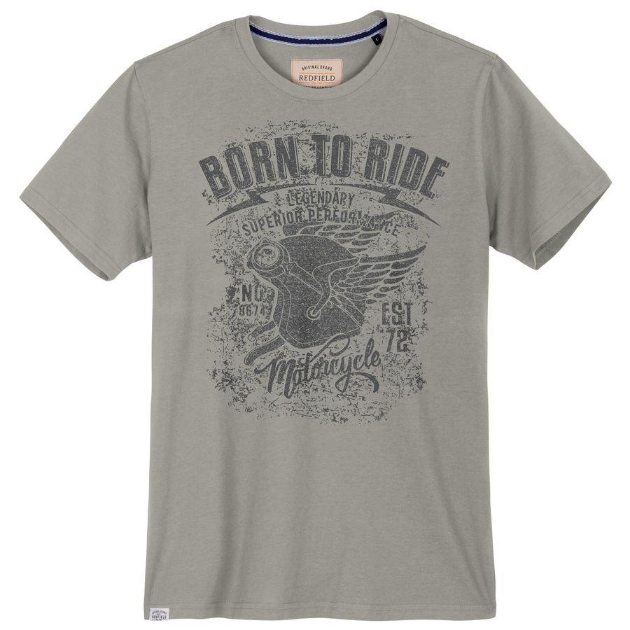 Redfield Übergrößen T-Shirt steingrau Vintageprint