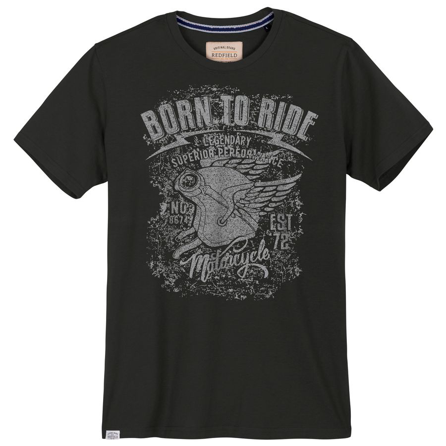 Redfield Übergrößen T-Shirt schwarz Vintageprint
