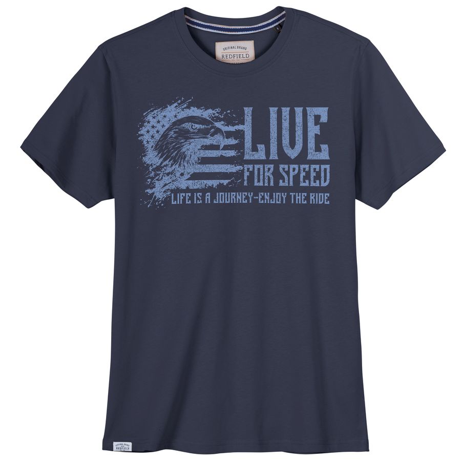 Redfield Übergrößen T-Shirt Print Live denimblau