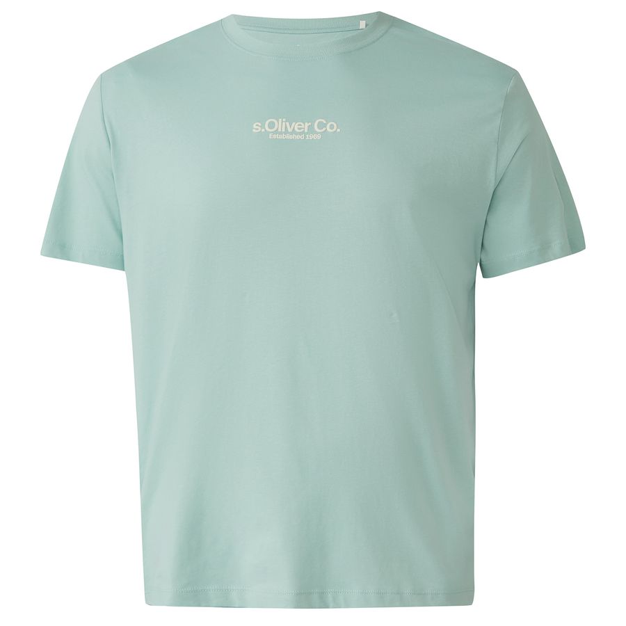 s.Oliver T-Shirt mintgrün Übergrößen Logoprint