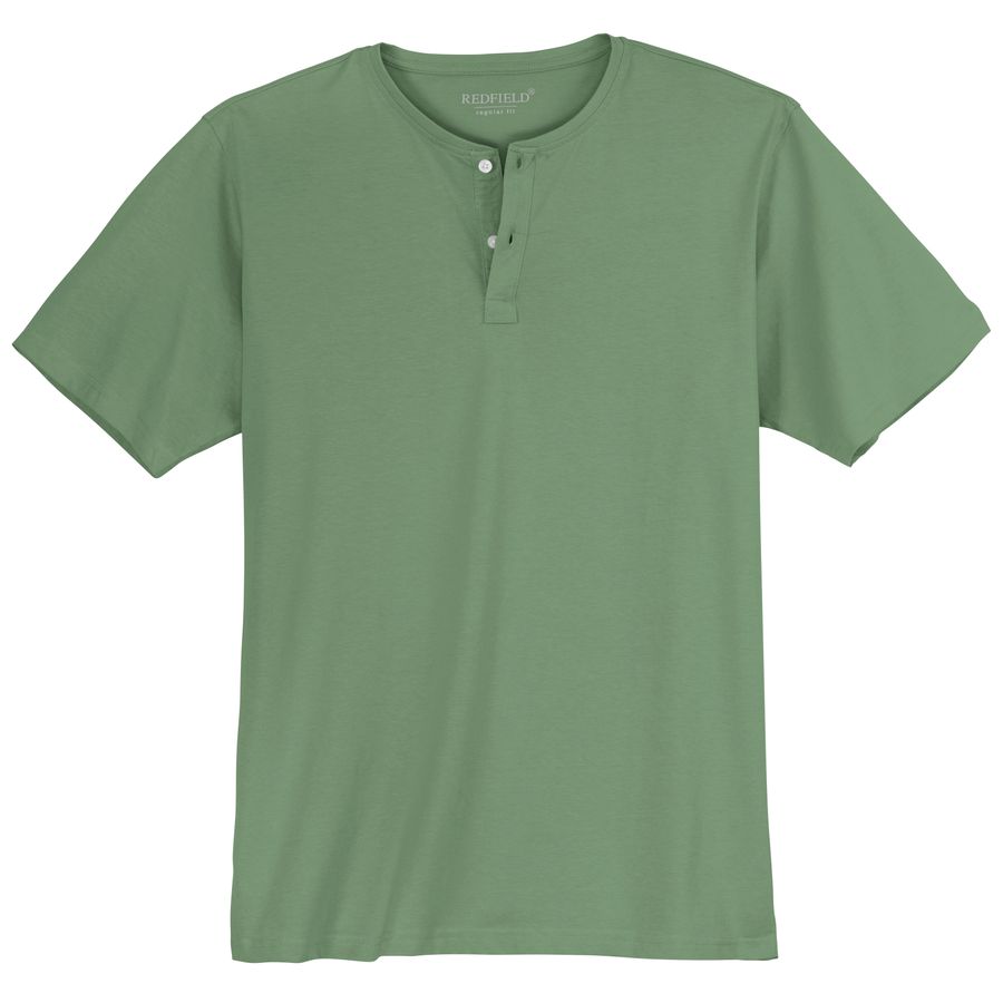 Redfield Übergrößen Henley T-Shirt salbeigrün Bruce