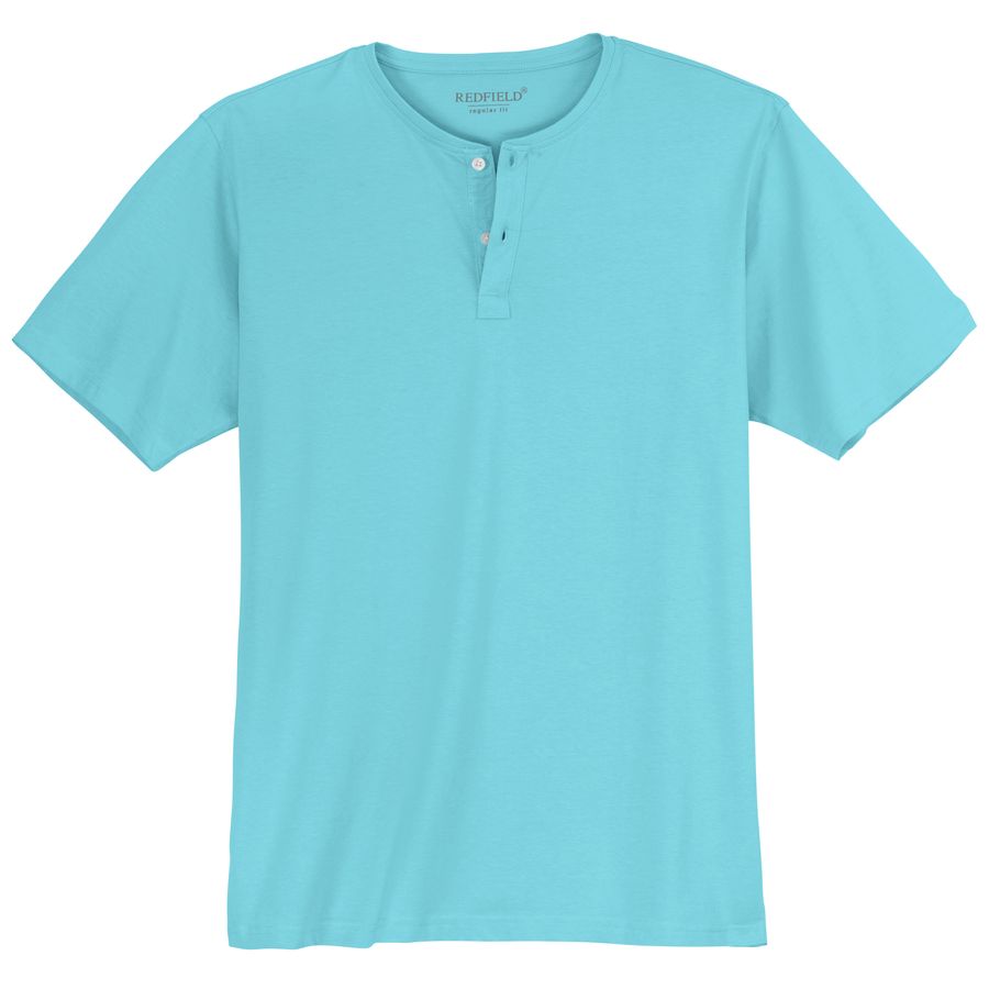 Redfield Henley T-Shirt Übergröße helltürkis Bruce