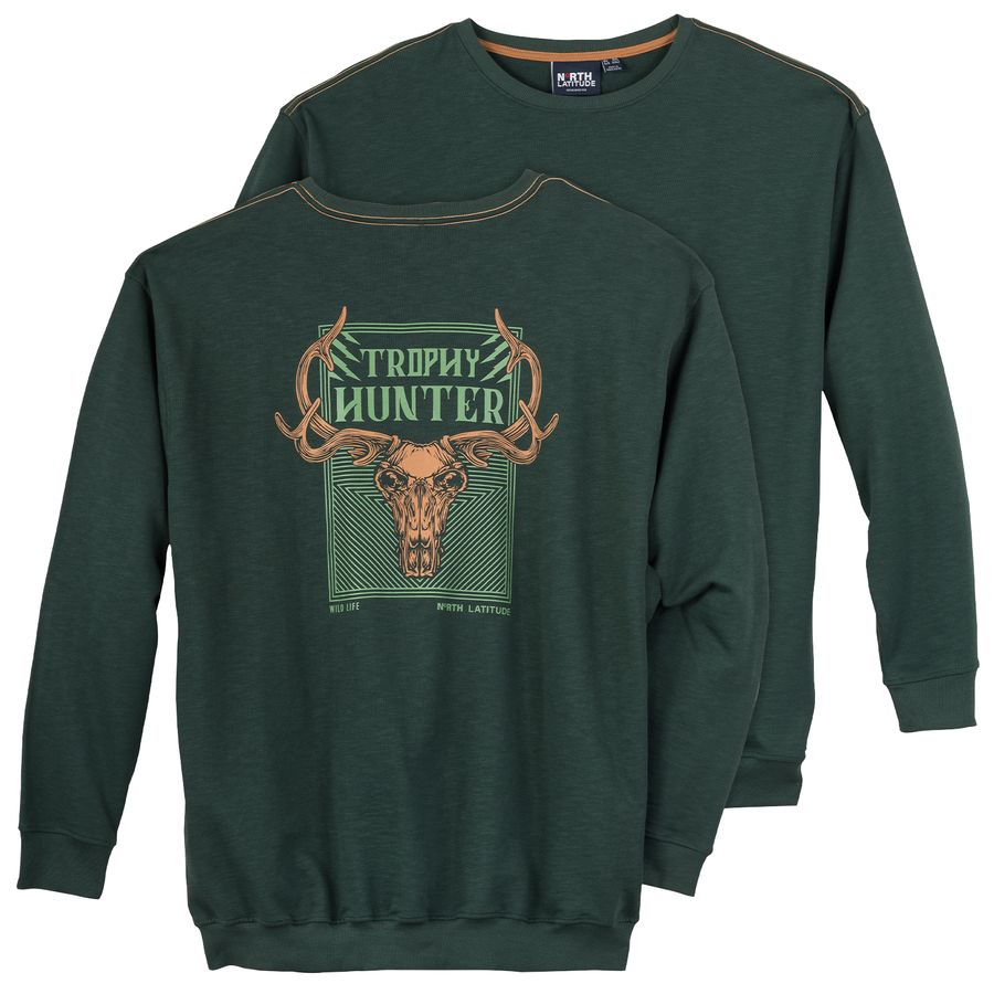 North Latitude XXL Sweatshirt dunkelgrün Backprint