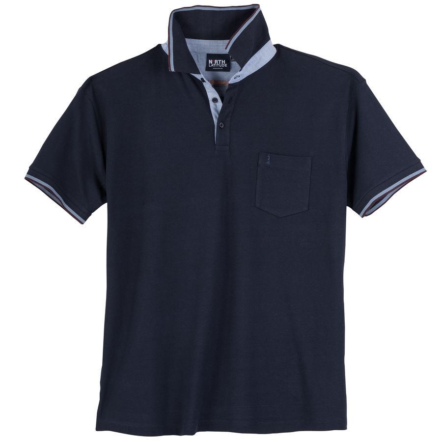 North Latitude Polo navy Übergröße Kontraststreifen