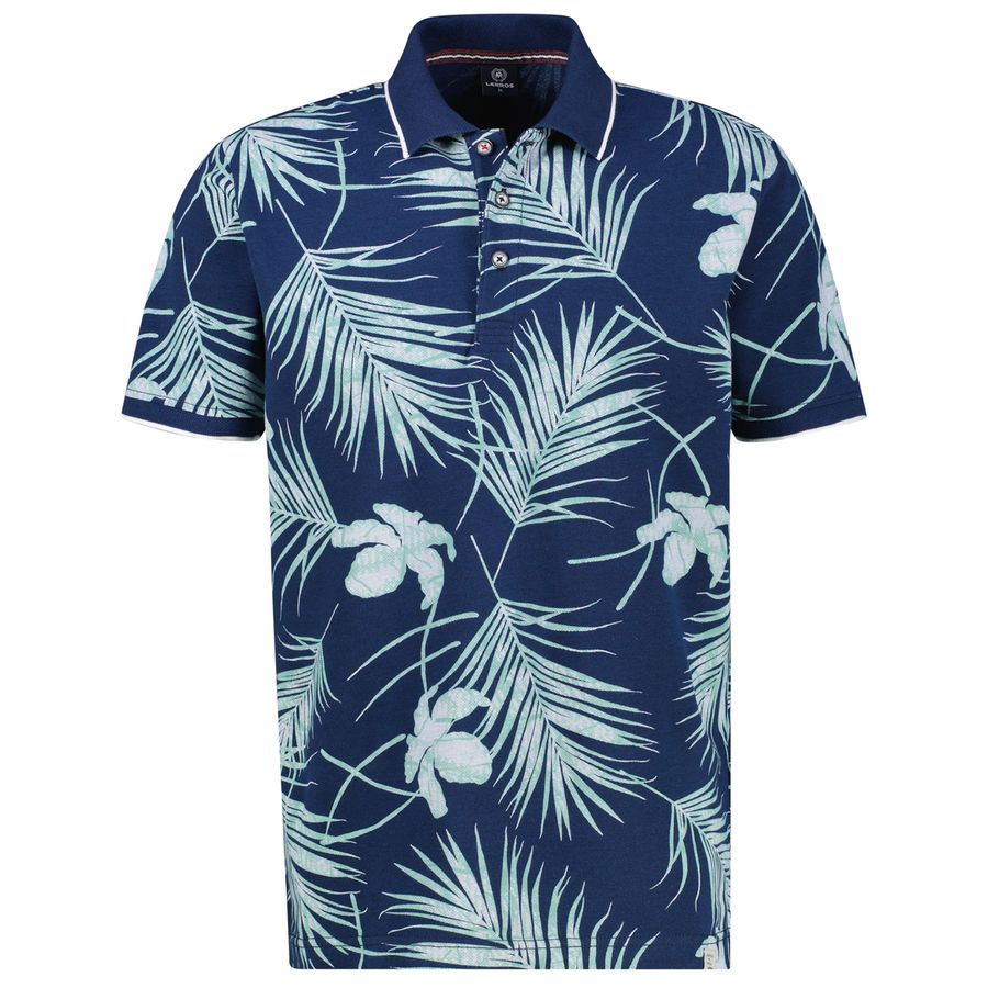 Lerros Poloshirt XXL Floralmuster navy-mintgrün