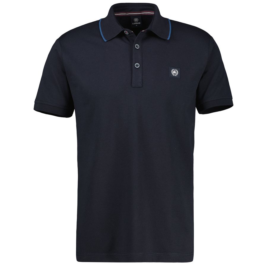 Lerros Übergröße Basic Stretch-Poloshirt dunkelblau