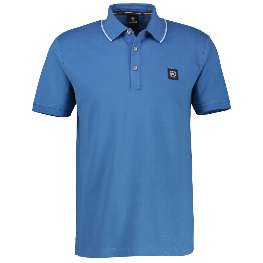 Lerros Übergröße Basic Stretch-Poloshirt kobaltblau
