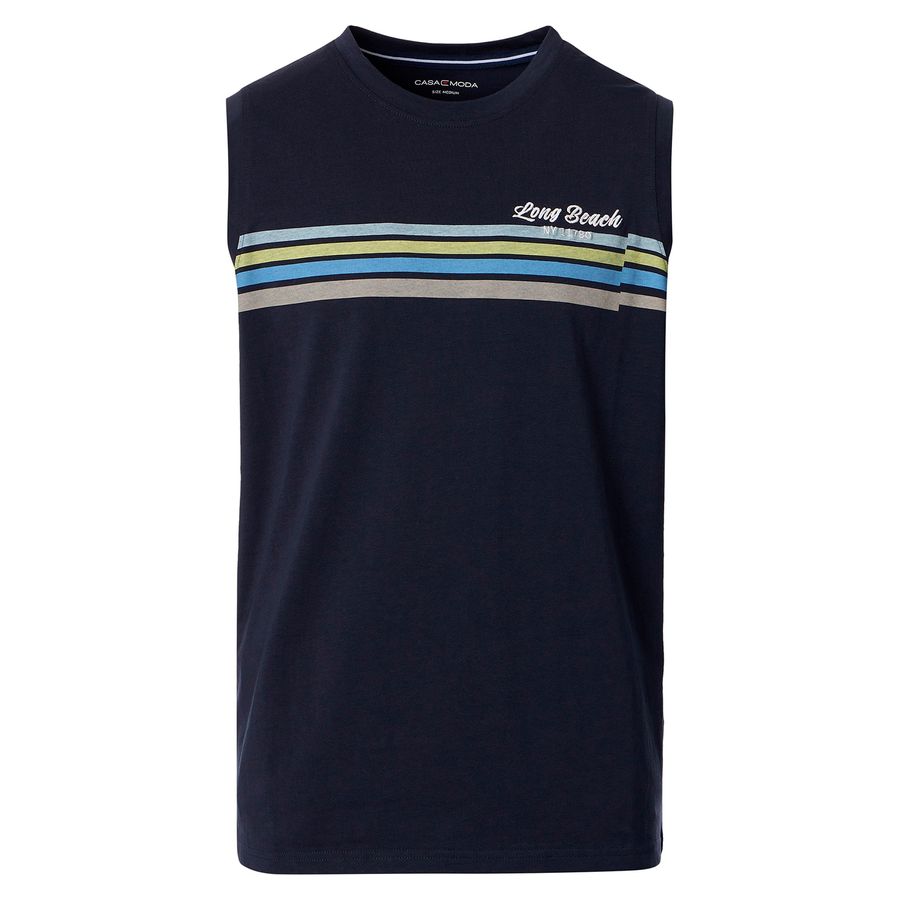 CasaModa Übergröße Tanktop navy Streifen-Print