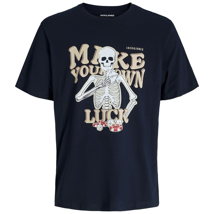 Jack&Jones T-Shirt XXL navy Skullprint JJSULLY