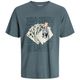 Jack&Jones T-Shirt Übergröße blaugrau Skull JJSULLY Jack&Jones T-Shirt Übergröße blaugrau Skull JJSULLY