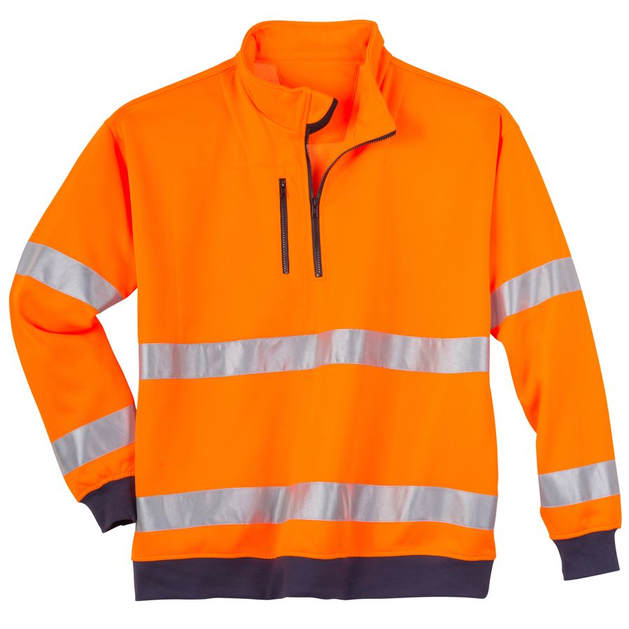 Qualitex XXL Warnschutz-Sweat warnorange Signal WS
