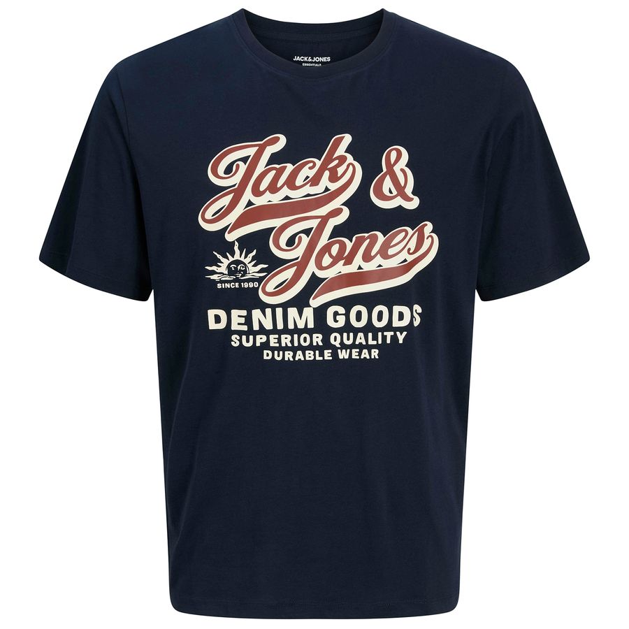Jack&Jones T-Shirt Übergröße navy großer Logoprint