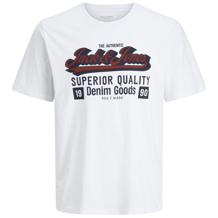 Jack&Jones T-Shirt Übergröße weiß großer Logoprint