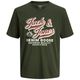 Jack&Jones T-Shirt Übergröße oliv großer Logoprint Jack&Jones T-Shirt Übergröße oliv großer Logoprint