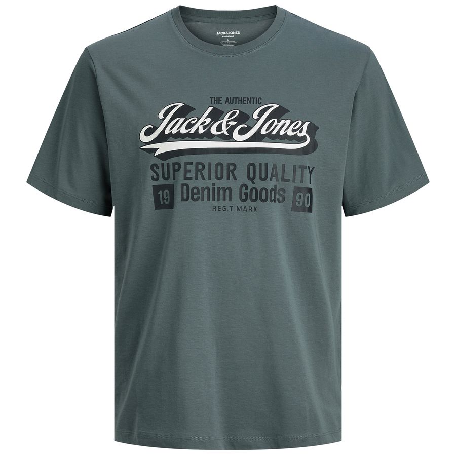 Jack&Jones T-Shirt Übergröße blaugrau Logoprint