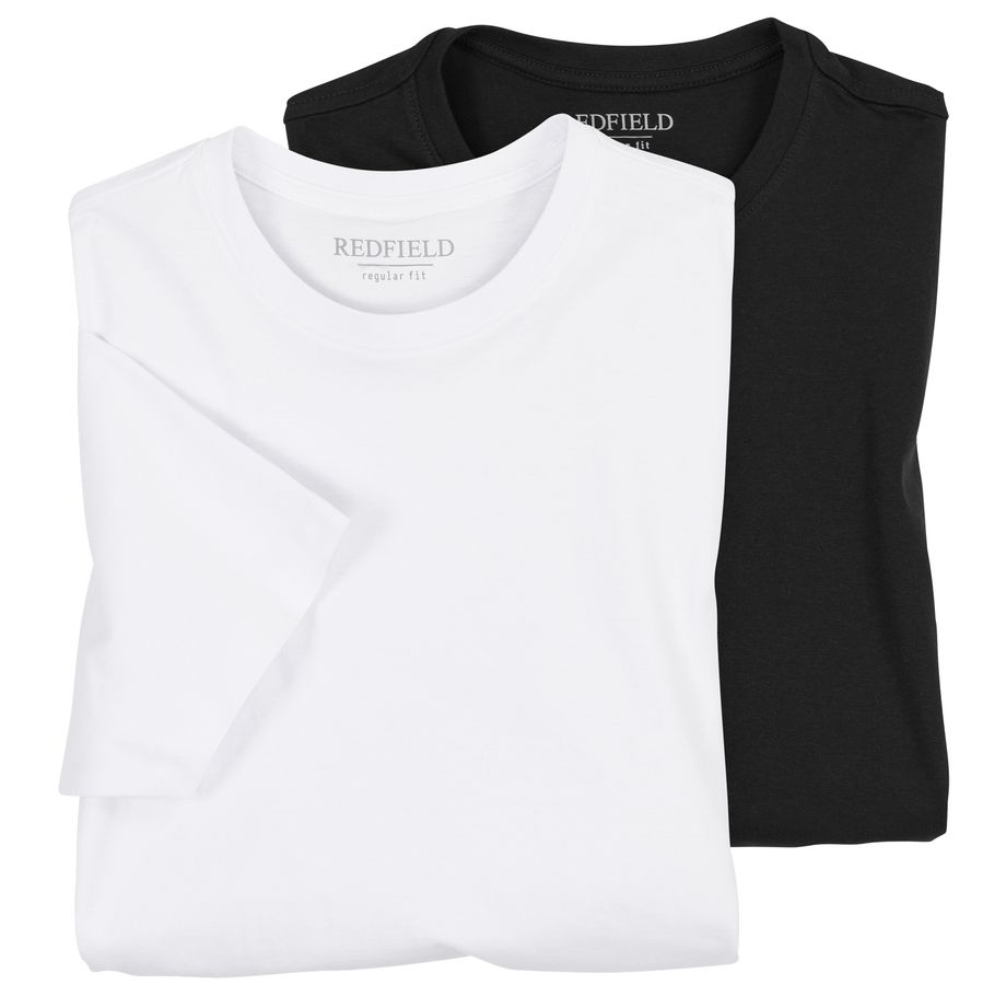 Redfield Übergrößen T-Shirts Doppelpack weiß/schwarz