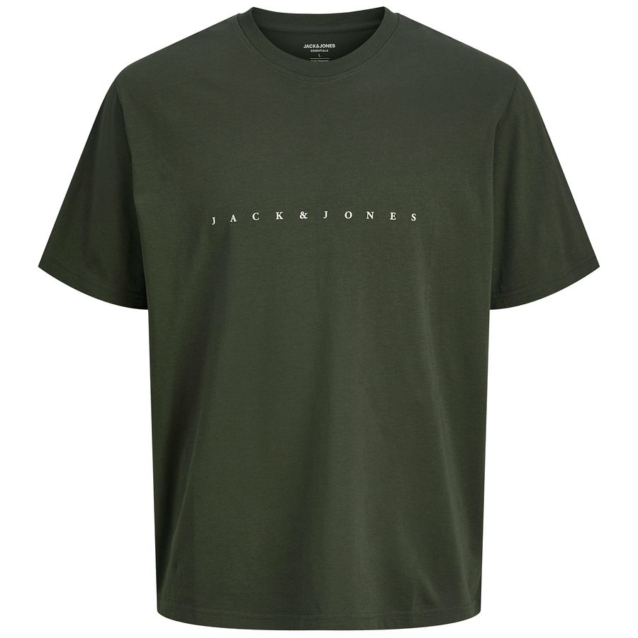 Jack&Jones T-Shirt Übergröße oliv kleiner Logoprint