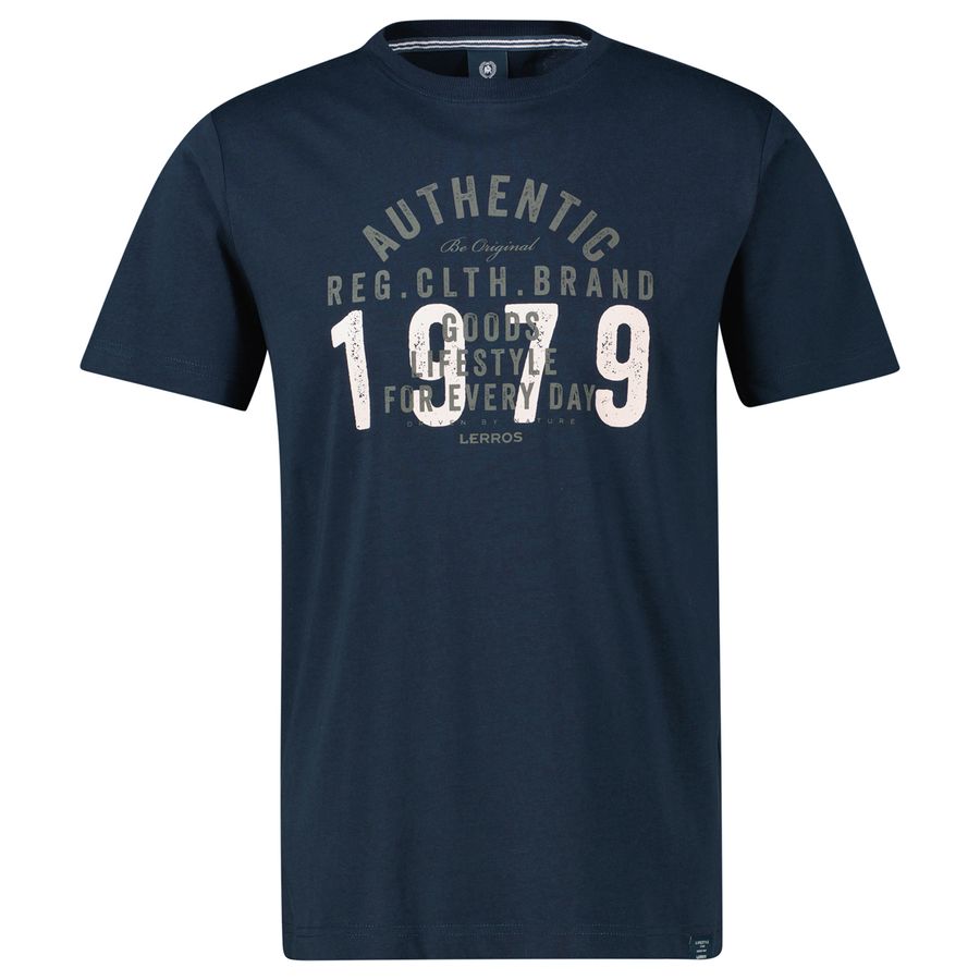 Lerros Übergrößen T-Shirt navy Frontprint Authentic