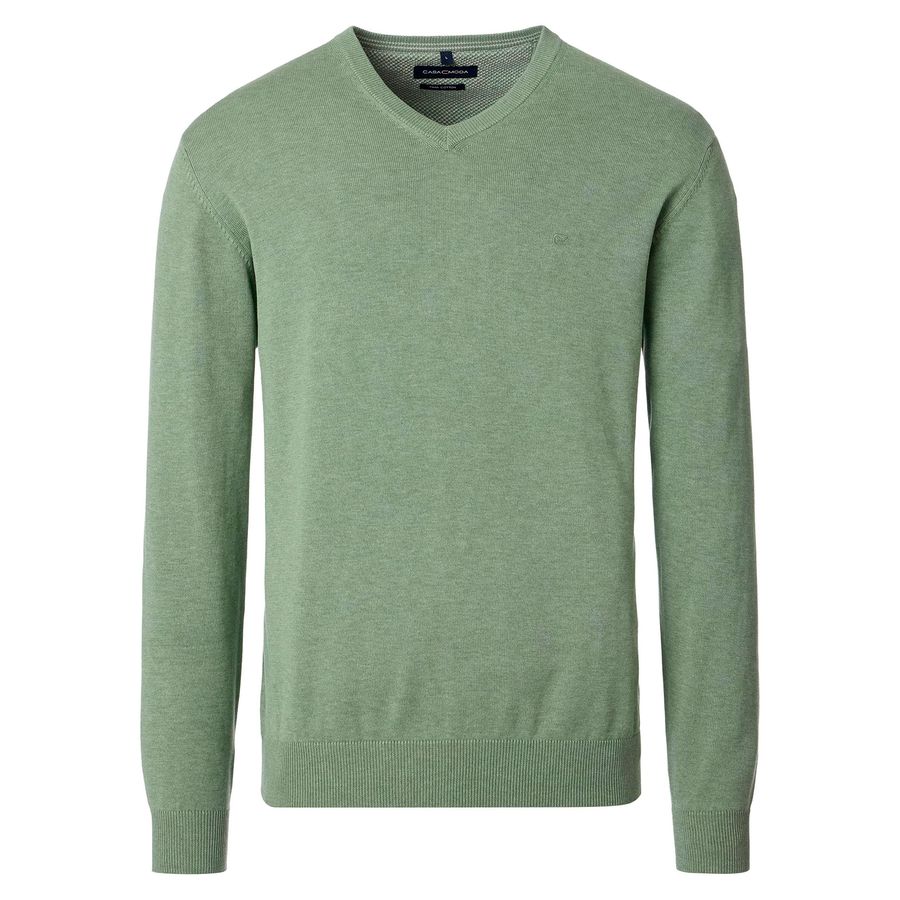 CasaModa XXL Pullover V-Neck salbeigrün melange