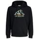 Jack&Jones XXL Hoodie schwarz Frontprint JJSUN Jack&Jones XXL Hoodie schwarz Frontprint JJSUN
