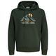 Jack&Jones Übergrößen Hoodie oliv Frontprint JJSUN Jack&Jones Übergrößen Hoodie oliv Frontprint JJSUN