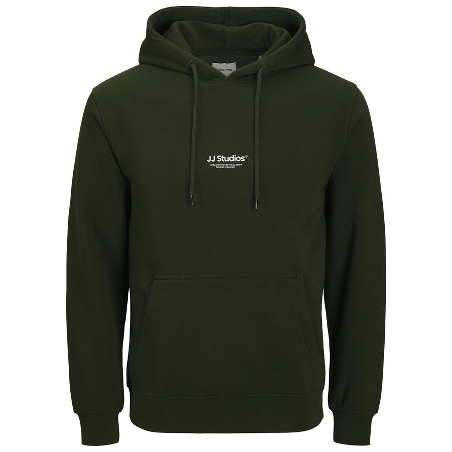 Jack&Jones XXL Hoodie oliv Frontprint JJESOHO