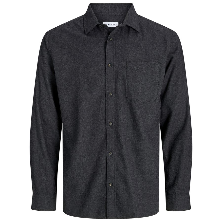 Jack&Jones Übergröße Flanellhemd JJECLASSIC dunkelgrau