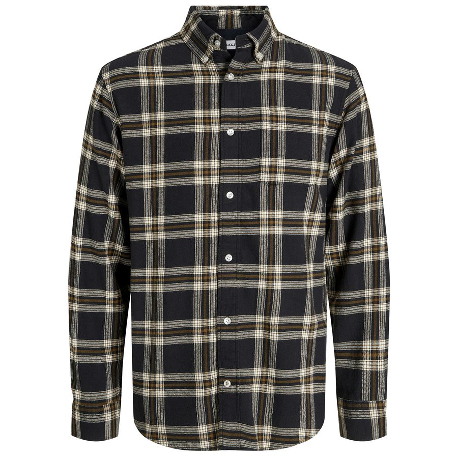 Jack&Jones XXL Flanellhemd schwarz-braun JJECLASSIC