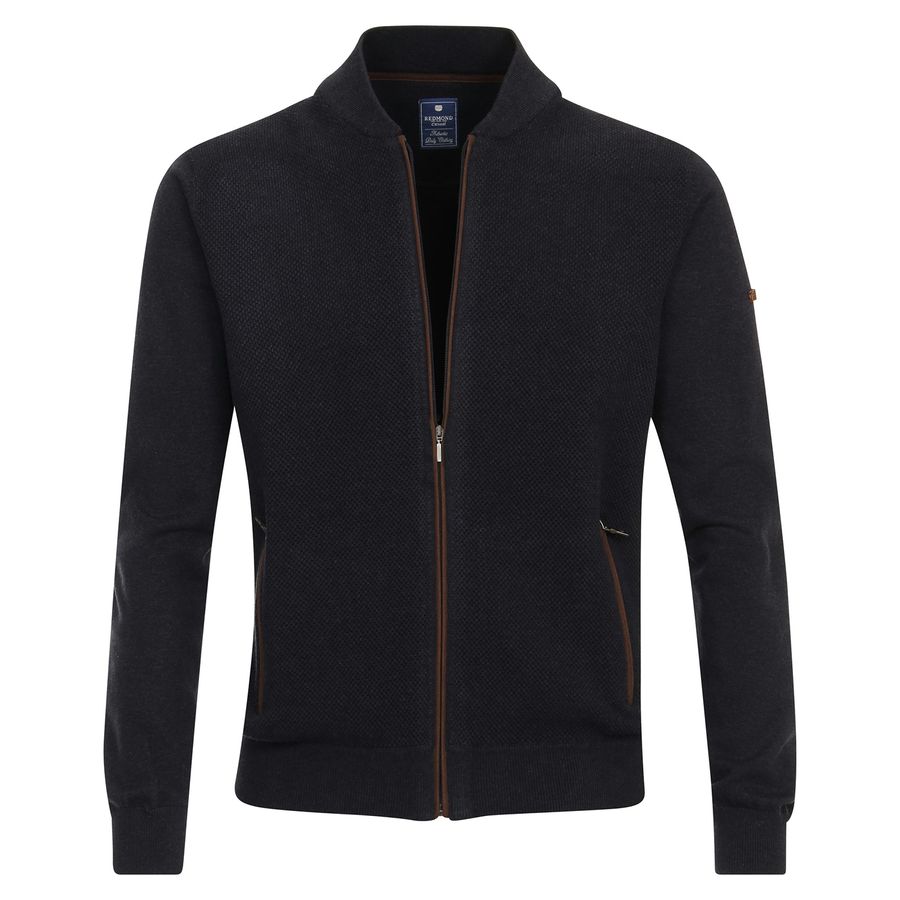 Redmond Übergrößen College-Strickjacke navy melange