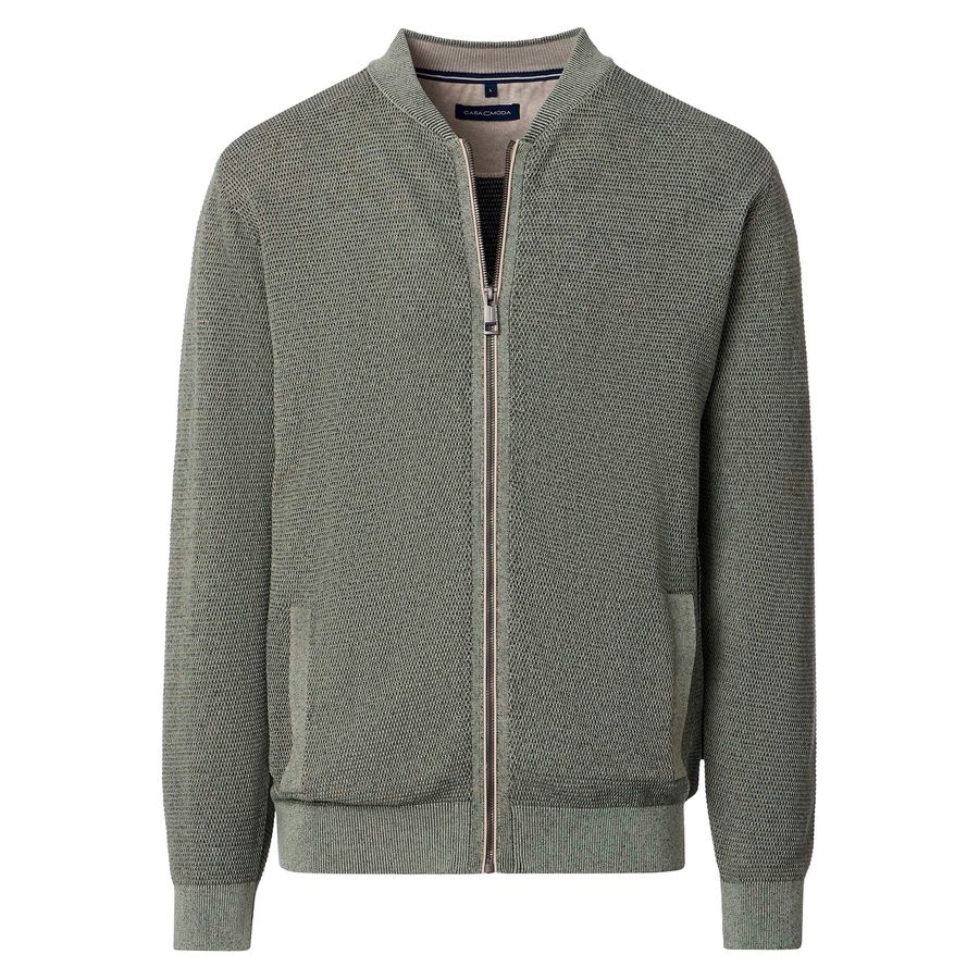 CasaModa Übergrößen Strickjacke graugrün melange