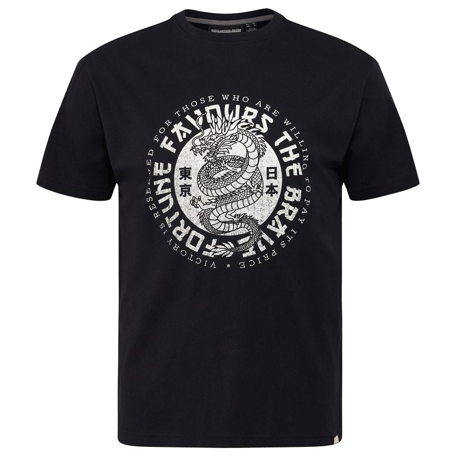 North Latitude T-Shirt XXL Drachenprint schwarz