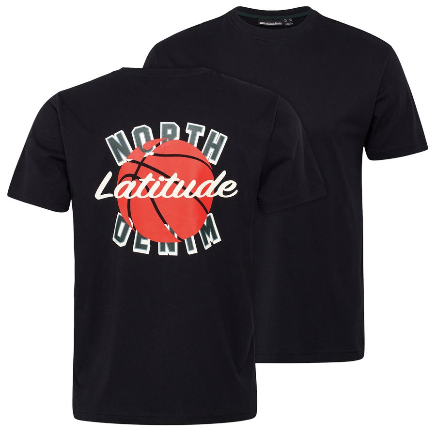 North Latitude XXL T-Shirt schwarz Rückenprint