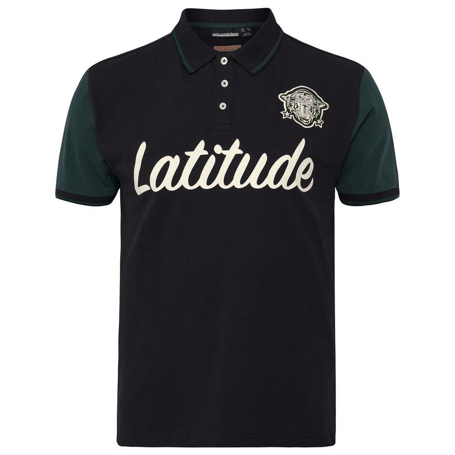North Latitude Stretch-Polo Übergrößen schwarz/grün